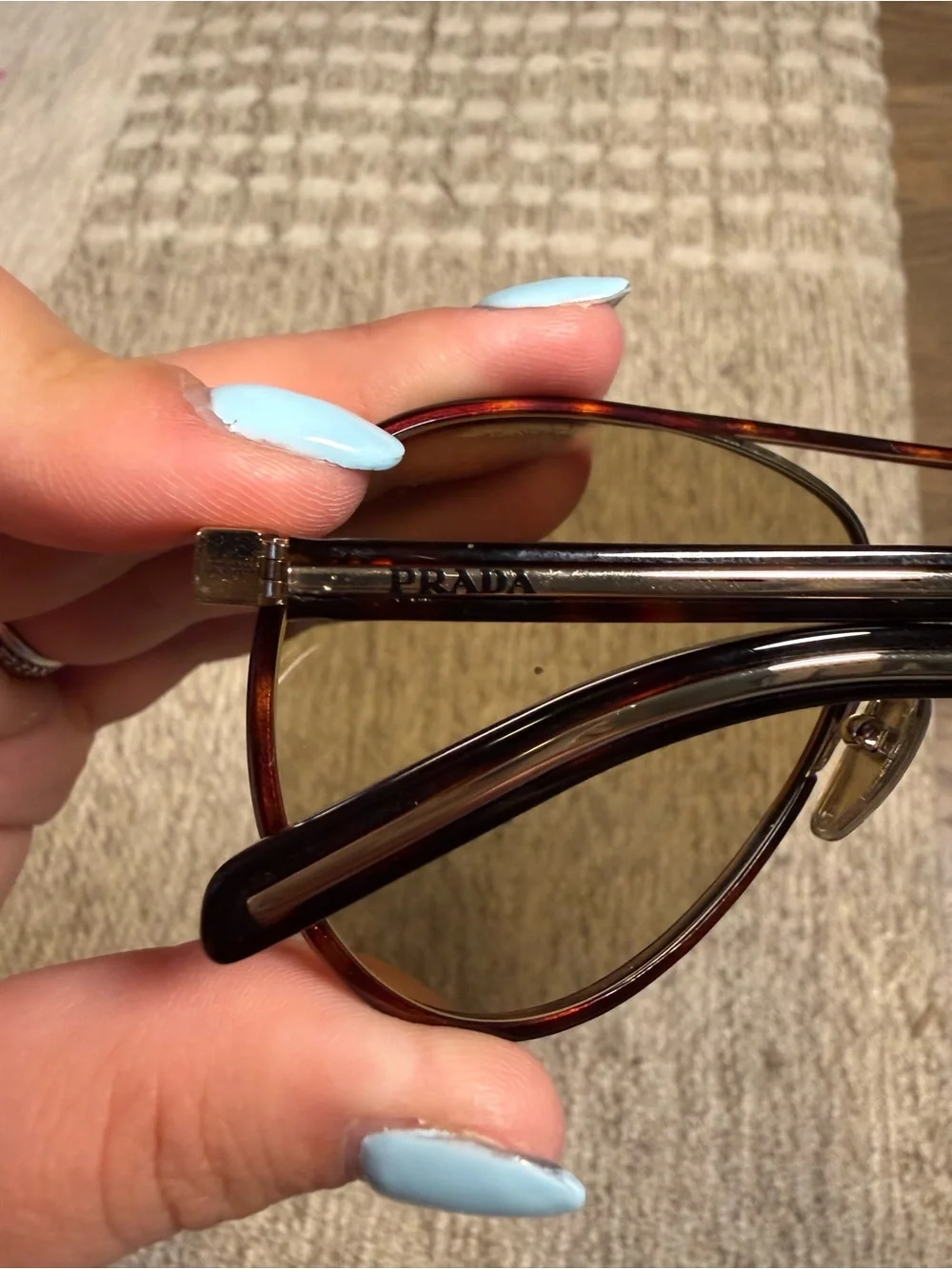 Prada Aviator Sunglasses - Brown Lenses with Red-Brown Frame